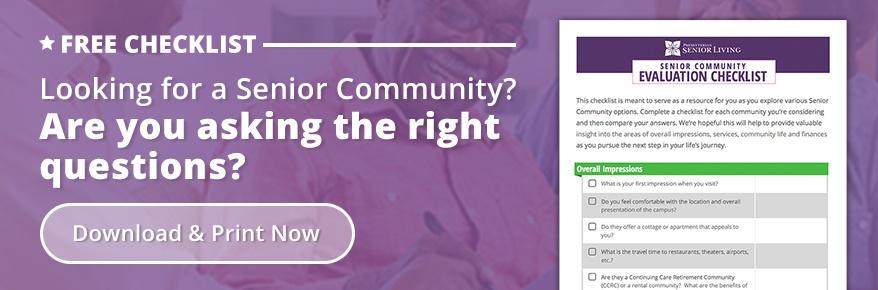 Senior Community Evaluation Checklist