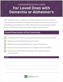 Choosing Assisted Living for Loved Ones With Dementia or Alzheimer's 