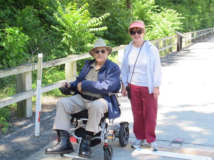 Green Ridge Village residents walking outdoors