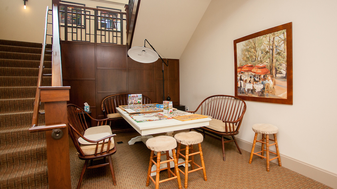 puzzle table in HUB nook