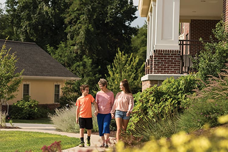 Grandmother and Grandchildren at Senior Living Community