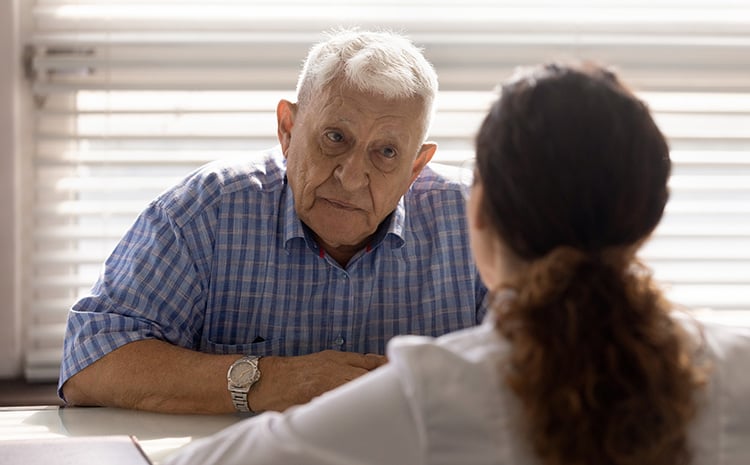 Older gentleman with doctor