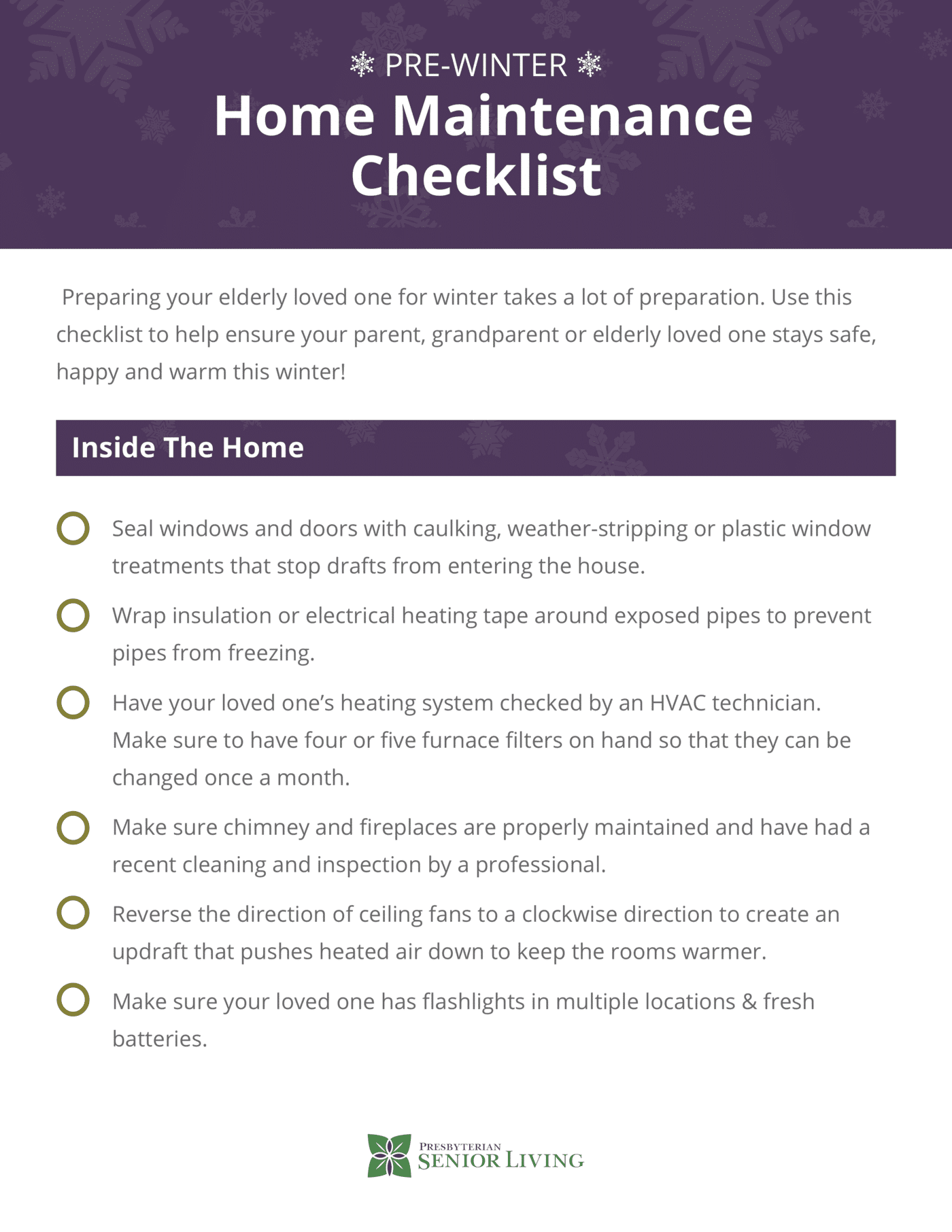 Pre-Winter Home Maintenance Checklist