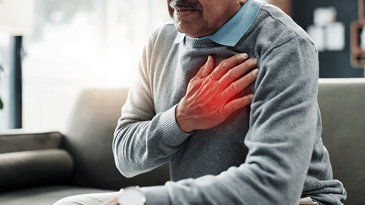 Senior Man Heart Attach Symptoms