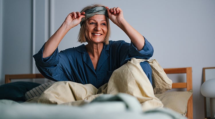 Senior Woman preparing for healthy sleep