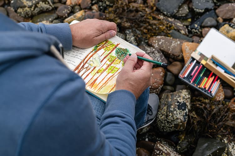Sized_Senior drawing in nature