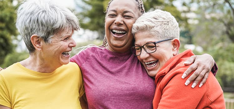 Smiling Senior Women Friends