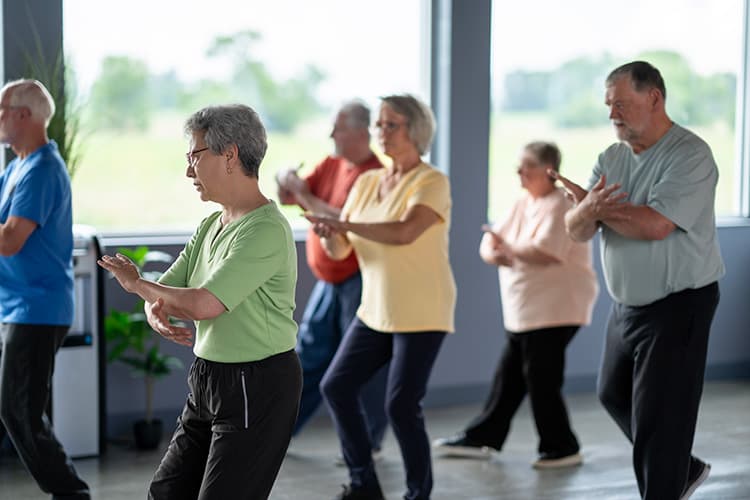 Tai Chi Fitness Class in Senior Living Retirement Community