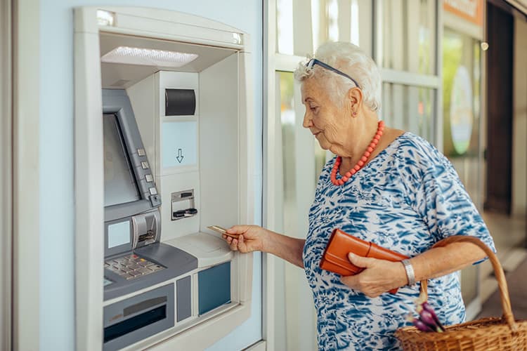 Woman at ATM
