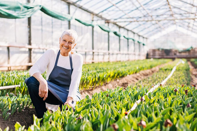 Senior-woman-working-in-greenhouse