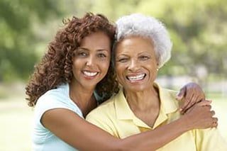 African american daughter and senior mother
