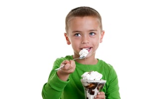 child eating ice cream