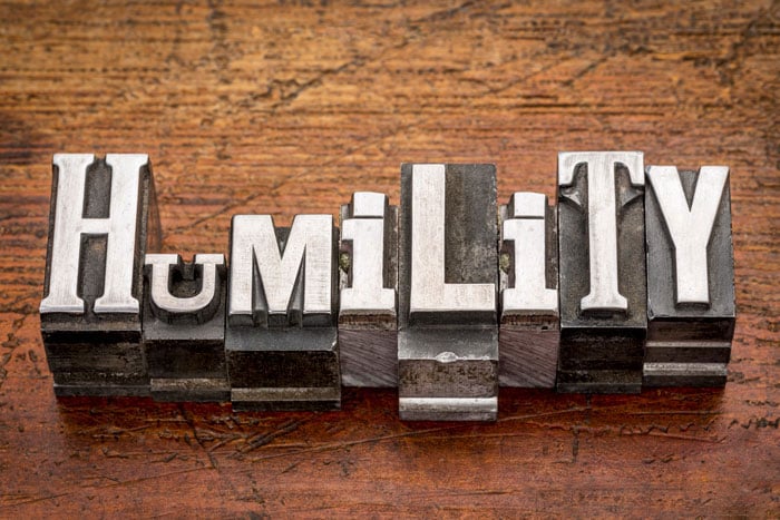 Humility spelled on wood